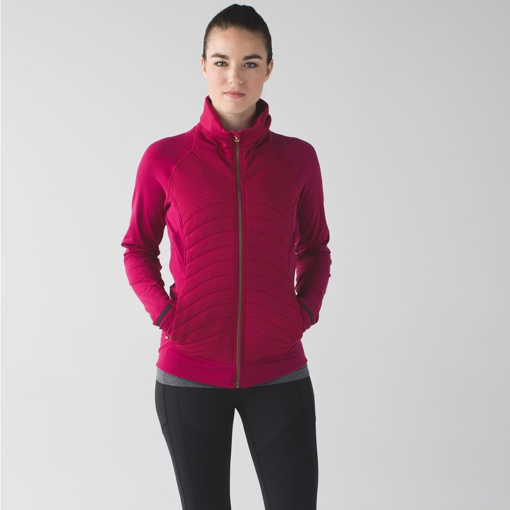 Lululemon Fleece Out Jacket Berry Rumble Red Dark Pink Rare Size 6